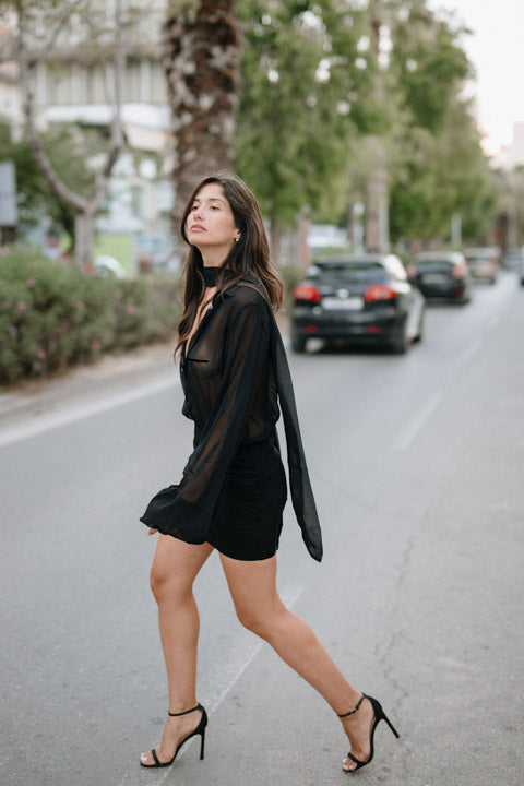 Lora Black Mini Dress