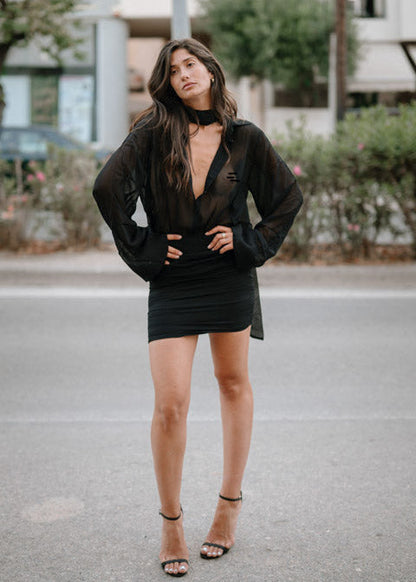 Lora Black Mini Dress