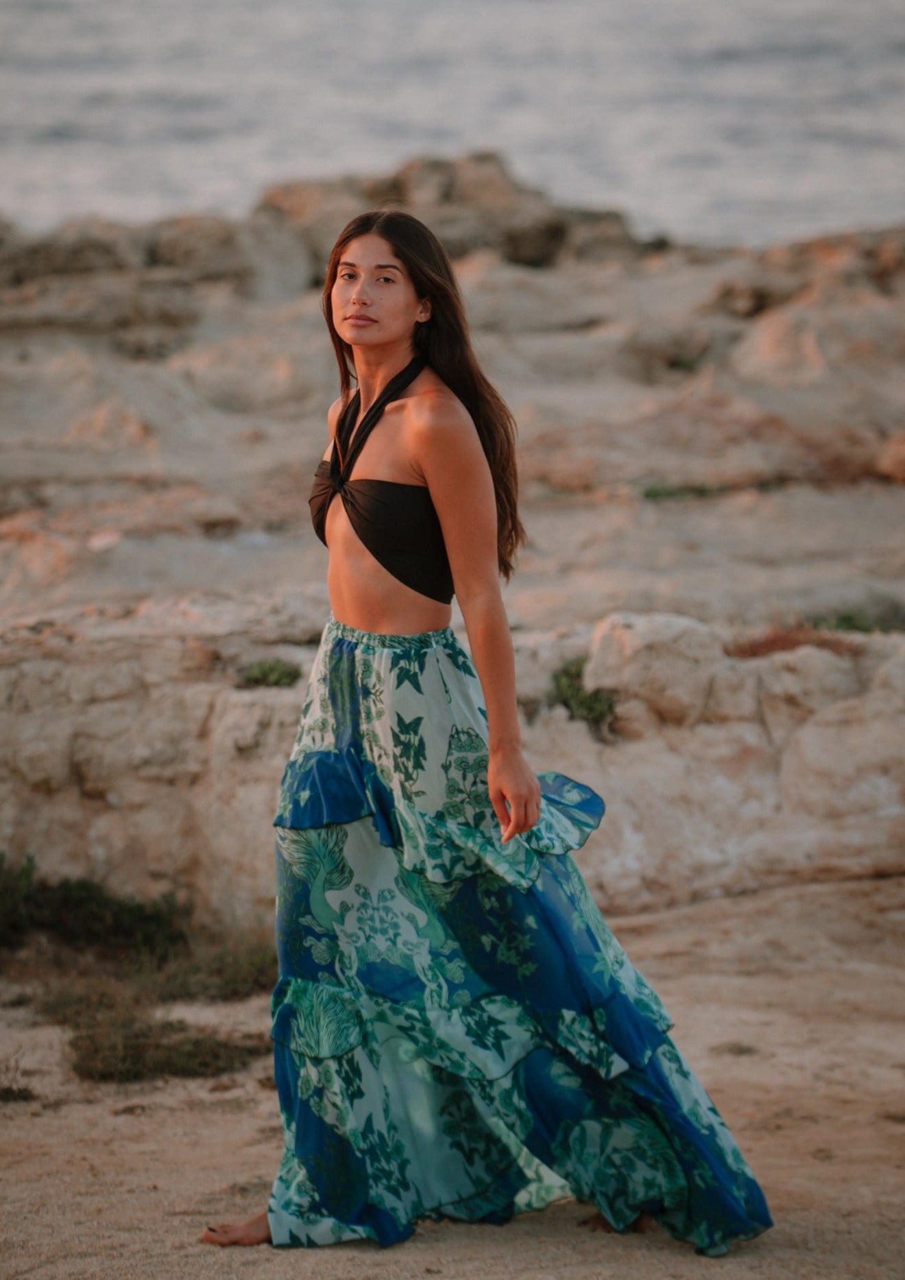 Ocean Drops Maxi Skirt