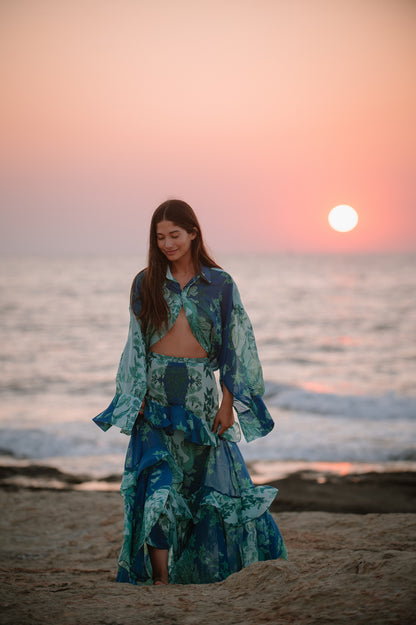 Ocean Drops Maxi Skirt