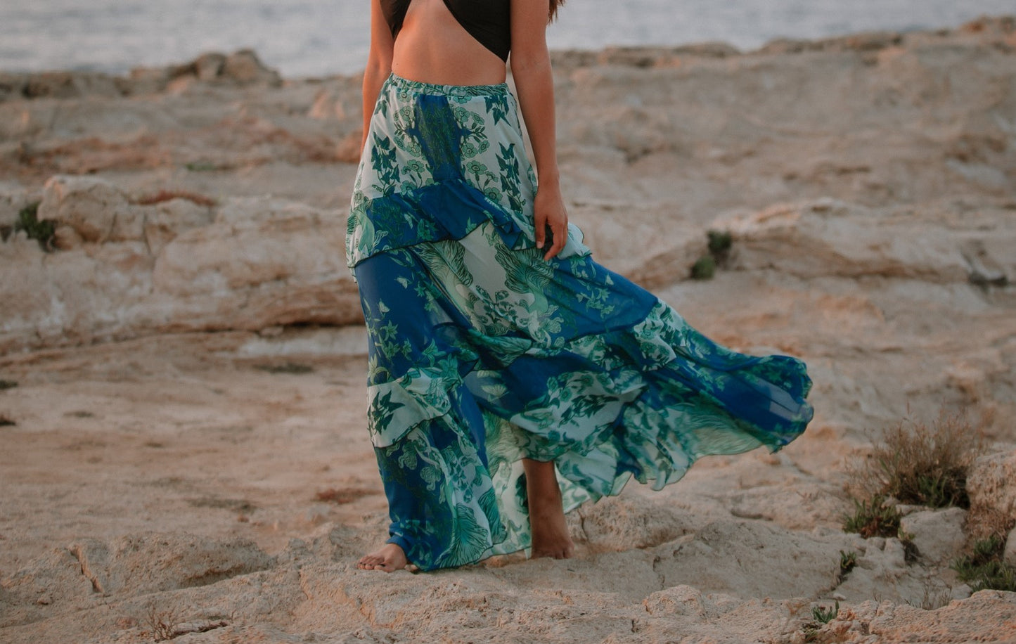 Ocean Drops Maxi Skirt